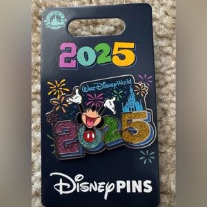 Disney 2025 Mickey Mouse Celebration Pin with Glitter Accents - Disneyworld